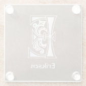 Medieval bodemkundig decoratief vermogen E Glazen Onderzetter (Achterkant)