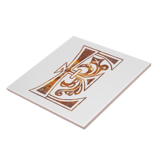 Medieval bodemkundig decoratief vermogen E Tegeltje (Zijkant)