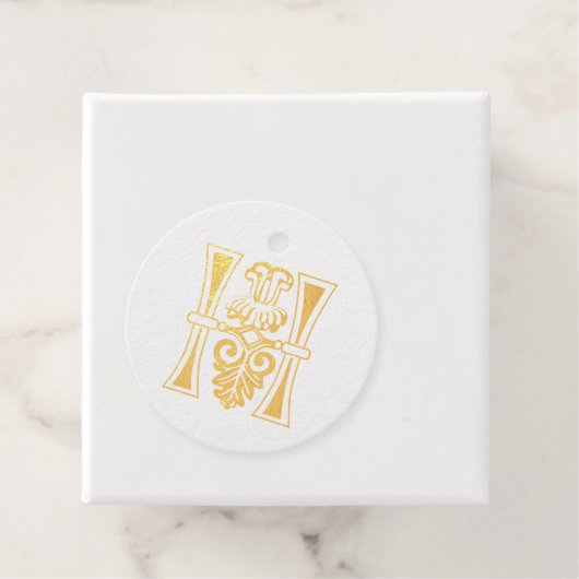 Medieval bodemkundig decoratief vermogen H Bedankjes Labels (Met doos)