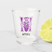 Medieval bodemkundig decoratief vermogen H Shot Glas (Voorkant)