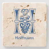 Medieval bodemkundig decoratief vermogen H Stenen Onderzetter (Voorkant)