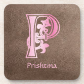 Medieval bodemkundig decoratief vermogen P Bier Onderzetter (Voorkant)