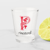 Medieval bodemkundig decoratief vermogen P Shot Glas (Voorkant)