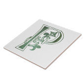 Medieval bodemkundig decoratief vermogen P Tegeltje (Zijkant)