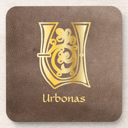 Medieval bodemkundig decoratief vermogen U Bier Onderzetter (Voorkant)