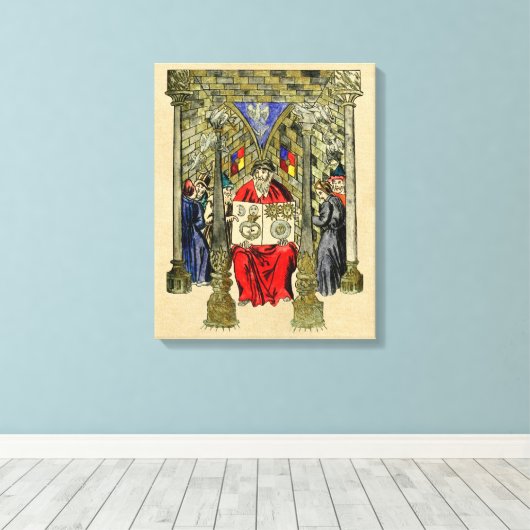 Medieval Boek Alchemy Canvas Afdruk (Insitu (Houten vloer))