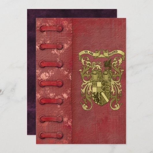 Medieval Boek Hoesje sparen de Datum Save The Date (Voorkant / Achterkant)