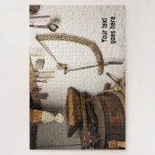 Medieval Boerderij Scene Wood Tones Legpuzzel (Verticaal)