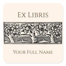 Medieval Bomen Ex Libris Bookplaat, bewerkbaar