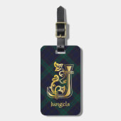 Medieval Botanisch Decoratief Kapitaal J Bagagelabel (Voorkant verticaal)