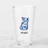 Medieval Botanisch Decoratief Kapitaal J Glas (Voorkant)