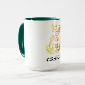 Medieval Botanisch Decoratief Kapitaal J Mok (Voorkant links)