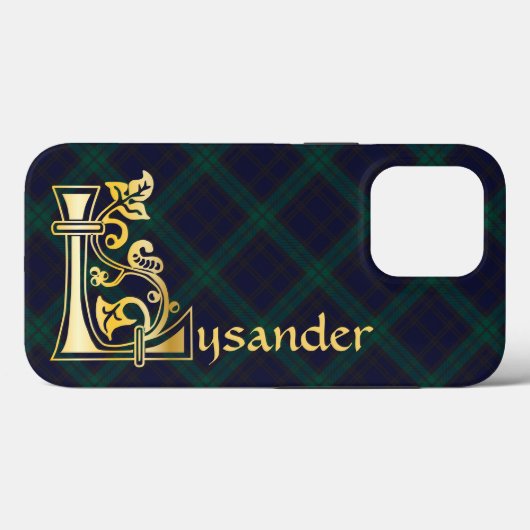 Medieval Botanisch Decoratief Kapitaal L Case-Mate iPhone Case (Achterkant (horizontaal))