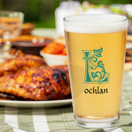 Medieval Botanisch Decoratief Kapitaal L Glas