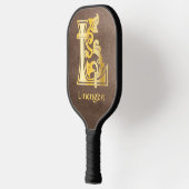 Medieval Botanisch Decoratief Kapitaal L Pickleball Paddle (Links)
