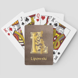 Medieval Botanisch Decoratief Kapitaal L Pokerkaarten