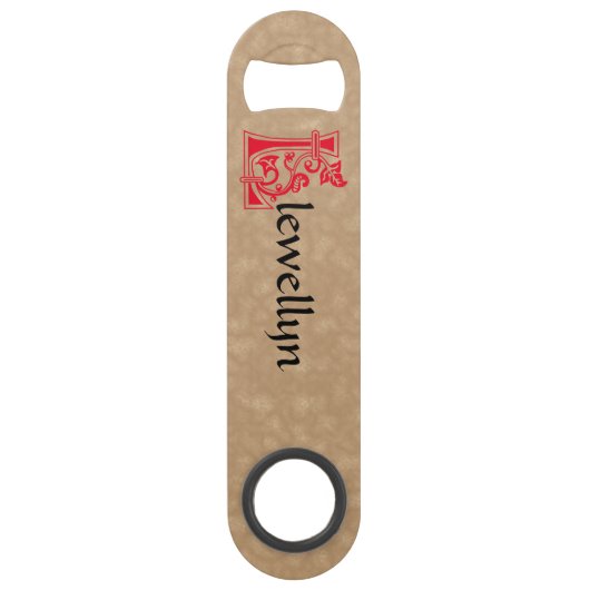 Medieval Botanisch Decoratief Kapitaal L Speed Flessenopener (Voorkant)