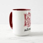 Medieval Botanisch Decoratief Kapitaal N Mok (Voorkant links)