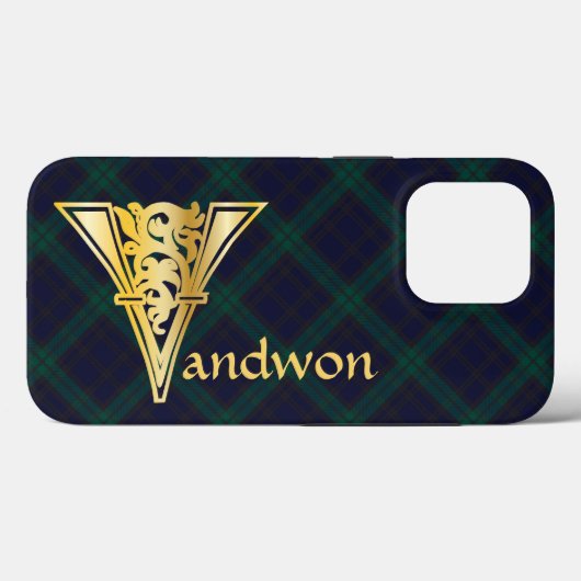 Medieval Botanisch Decoratief Kapitaal V Case-Mate iPhone Case (Achterkant (horizontaal))