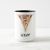 Medieval Botanisch Decoratief Kapitaal V Mok (Midden)