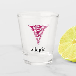 Medieval Botanisch Decoratief Kapitaal V Shot Glas