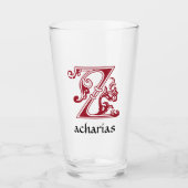 Medieval Botanisch Decoratief Kapitaal Z Glas (Voorkant)