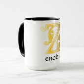 Medieval Botanisch Decoratief Kapitaal Z Mok (Voorkant links)