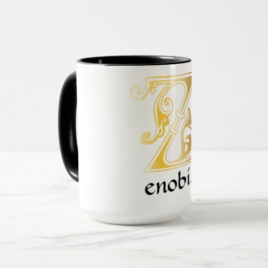 Medieval Botanisch Decoratief Kapitaal Z Mok (Voorkant links)