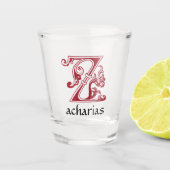 Medieval Botanisch Decoratief Kapitaal Z Shot Glas (Voorkant)