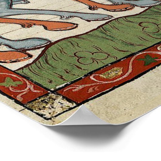 Medieval Boys op horseback met Poster (Hoek)