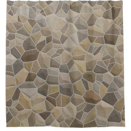 Medieval Brown Stone Douchegordijn (Voorkant)