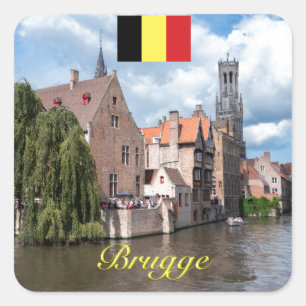 Medieval Brugge - Pro Foto Vierkante Sticker