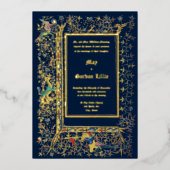 Medieval ca. 1415 Illuminated Wedding Folie Uitnodiging (Voorkant)