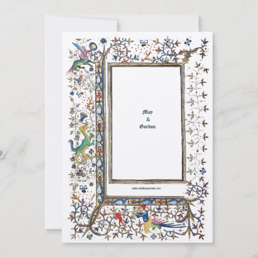 Medieval ca. 1415 Illuminated Wedding Kaart (Achterkant)