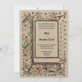 Medieval ca. 1415 Illuminated Wedding Kaart