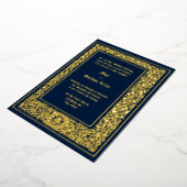 Medieval ca. 1477 Foliage Border Wedding Folie Uitnodiging (Gedraaid)