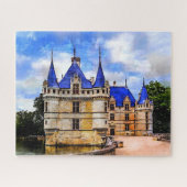 Medieval castle Azay le Rideau, Frankrijk. Legpuzzel (Horizontaal)