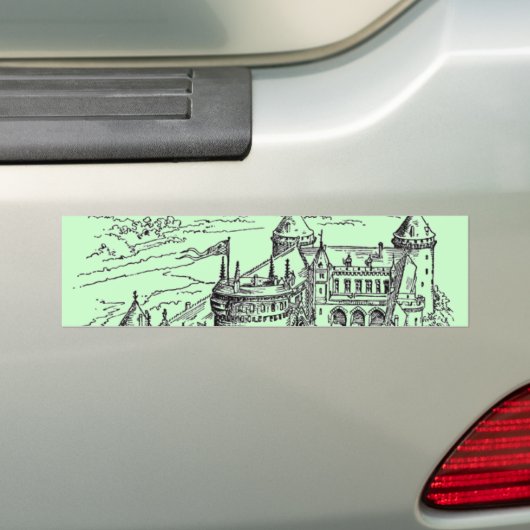Medieval Castle Bumpersticker (Op auto)