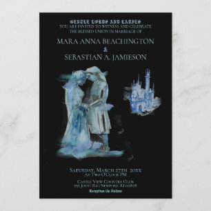 *~* Medieval Castle Couple Castle in Love Wedding Kaart