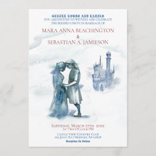 *~* Medieval Castle Couple in Love Wedding Kaart