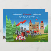 Medieval Castle en Knachten Birthday Party Kaart (Voorkant / Achterkant)