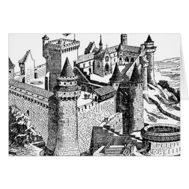Medieval Castle Greeting/Note Kaart (Voorkant Horizontaal)