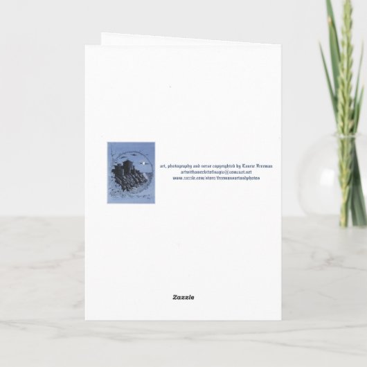 "Medieval Castle in Blue" Feestdagen Kaart (Achterkant)