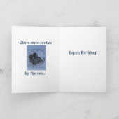 "Medieval Castle in Blue" Feestdagen Kaart (Binnen)