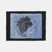 "Medieval Castle in Blue" Fleece Deken (Voorkant (Horizontaal))