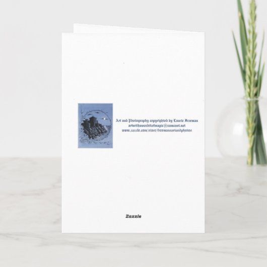 "Medieval Castle in Blue" Hartelijk dank Bedankkaart (Achterkant)