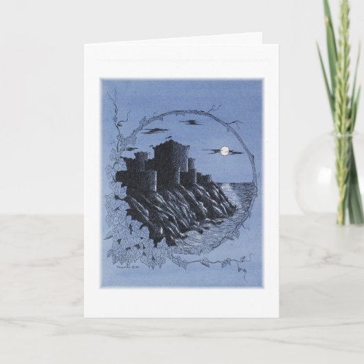 "Medieval Castle in Blue" Hartelijk dank Bedankkaart (Voorkant)