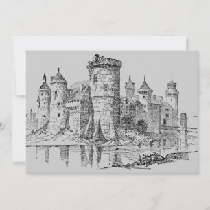 Medieval Castle Invitation Kaart