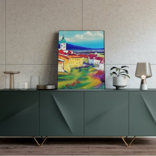 Medieval Castle Nitra Art Painting Poster