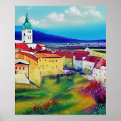 Medieval Castle Nitra Art Painting Poster (Voorkant)